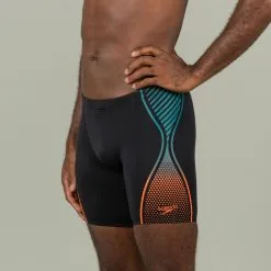 Bañador Bóxer Speedo Boost Hombre Negro Naranja Largo
