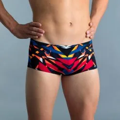 Bañador Hombre Natación Bóxer Nabaiji Negro Rojo