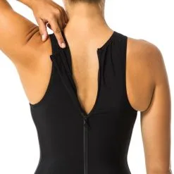 WATKO Bañador Mujer Deportivo Cremallera Negro Waterpolo -CAMINAR comercio baador mujer deportivo cremallera negro waterpolo 2