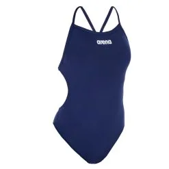 Bañador Mujer Natación Arena Solid Tech Azul Marino -CAMINAR comercio baador mujer natacion arena solid tech azul marino 3