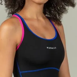 Bañador Mujer Natación Nabaiji Negro Rosa -CAMINAR comercio baador mujer natacion nabaiji negro rosa 4