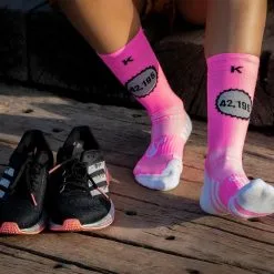 CALCETINES DE RUNNING #SOYMARATON Unisex - KAMUABU Color ROSA 23cm De 1 Hilo -CAMINAR comercio calcetines de running soymaraton unisex kamuabu color rosa 23cm de 1 hilo 3