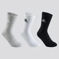 CALCETINES LARGOS DE DEPORTE ADIDAS GRIS BLANCO NEGRO LOTE DE 3