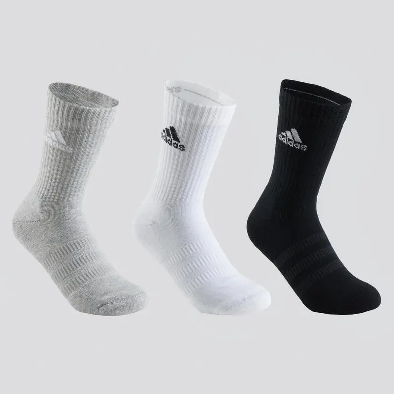 CALCETINES LARGOS DE DEPORTE ADIDAS GRIS BLANCO NEGRO LOTE DE 3 1 CALCETINES LARGOS DE DEPORTE ADIDAS GRIS BLANCO NEGRO LOTE DE 3