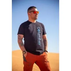 Columbus Outdoor Camiseta De Algodón Columbus Logo De Manga Corta Negra -CAMINAR comercio camiseta de algodon columbus logo de manga corta negra 2