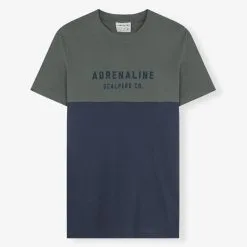 Camiseta De Manga Corta De Hombre Scalpers ADN BLOCK TEE Azul Marino De Algodón -CAMINAR comercio camiseta de manga corta para hombre scalpers adn block tee kaki de algodon