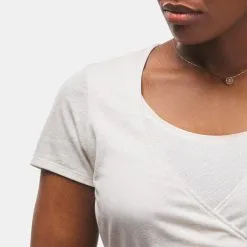 Quechua Camiseta De Montaña Y Trekking Embarazo Y Lactancia Mujer Blanco -CAMINAR comercio camiseta de montaa y trekking embarazo y lactancia mujer blanco 3