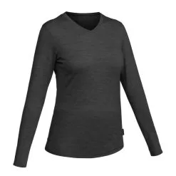 Forclaz Camiseta De Montaña Y Trekking Lana Merina Mujer Travel 100 Gris -CAMINAR comercio camiseta de montaa y trekking lana merina mujer travel 100 gris 4
