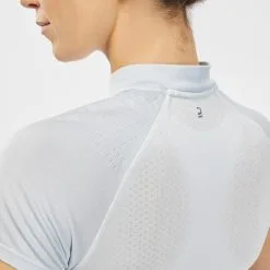 Camiseta De Montaña Y Trekking Mujer Con Cremallera Quechua FH900 -CAMINAR comercio camiseta de montaa y trekking mujer con cremallera quechua fh900 4