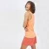 Camiseta De Montaña Y Trekking Tirantes Mujer Quechua MH500 Naranja