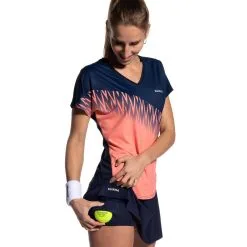 KUIKMA Camiseta De Pádel Manga Corta Transpirable Mujer 500 Azul Coral -CAMINAR comercio camiseta de padel manga corta transpirable mujer 500 azul coral 4