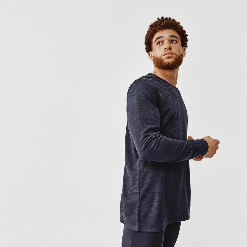 Kalenji Camiseta Running Dry+ Hombre Negro Manga Larga Transpirable 1 Kalenji Camiseta Running Dry+ Hombre Negro Manga Larga Transpirable