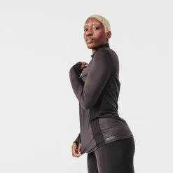 Kalenji Camiseta Running Dry+ Mujer Negro Manga Larga 1/2 Cremallera -CAMINAR comercio camiseta running dry mujer negro manga larga 12 cremallera 2