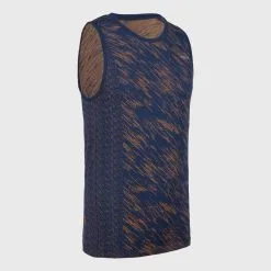 KUPIMA Camiseta Sin Mangas Running Sin Costuras Niños - KIPRUN CARE Marino Naranja