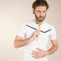 EVADICT Camiseta Trail Running Hombre Blanco Manga Corta Cremallera -CAMINAR comercio camiseta trail running hombre blanco manga corta cremallera 2