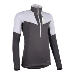 EVADICT Camiseta Trail Running Mujer Gris Softshell Manga Larga