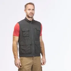 Chaleco Multibolsillos Hombre Montaña Y Trekking Forclaz Travel 100 Gris -CAMINAR comercio chaleco multibolsillos hombre montaa y trekking forclaz travel 100 gris 2