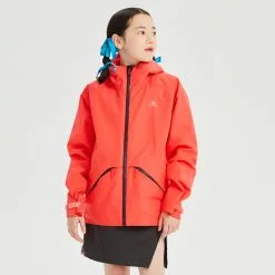 Chaqueta Impermeable De Montaña Y Trekking Niños 7-15 Años Quechua MH550 Coral