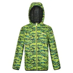 Regatta Chaqueta Impermeable Lever Camuflaje Para Niños/Niñas Kiwi Llamativo