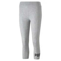 Mallas Mujer PUMA 3/4 Essentials Logo Negro -CAMINAR comercio mallas mujer puma 34 essentials logo gris