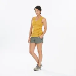 Pantalón Corto De Montaña Y Trekking Mujer Forclaz Travel 500 Verde -CAMINAR comercio pantalon corto de montaa y trekking mujer forclaz travel 500 verde 2