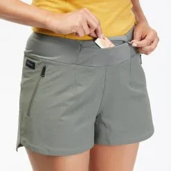 Pantalón Corto De Montaña Y Trekking Mujer Forclaz Travel 500 Verde -CAMINAR comercio pantalon corto de montaa y trekking mujer forclaz travel 500 verde 4