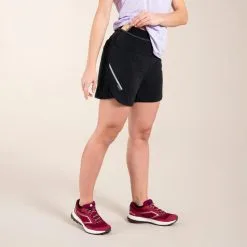 EVADICT Pantalón Corto Trail Running Holgado Mujer Negro -CAMINAR comercio pantalon corto trail running holgado mujer negro 2