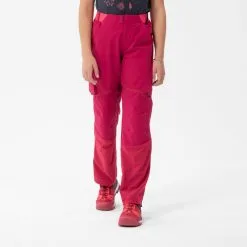 Pantalón De Montaña Y Trekking Desmontable Niños 7-15 Años Quechua MH500 Rosa