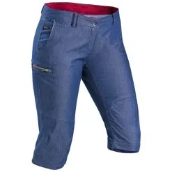 Pantalón Desmontable Montaña Y Trekking Vaquero Mujer Forclaz Travel 100 -CAMINAR comercio pantalon desmontable montaa y trekking vaquero mujer forclaz travel 100 2