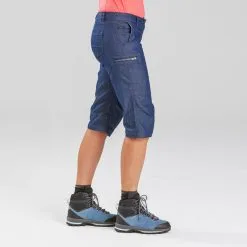Pantalón Desmontable Montaña Y Trekking Vaquero Mujer Forclaz Travel 100 -CAMINAR comercio pantalon desmontable montaa y trekking vaquero mujer forclaz travel 100 3