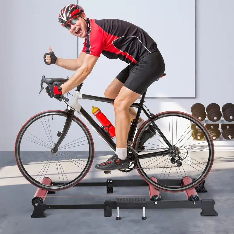 Rodillo De Ciclismo HOMCOM Negro Y Rojo 145x54x14,5 Cm 2 Rodillo De Ciclismo HOMCOM Negro Y Rojo 145x54x14,5 Cm - Imagen 2