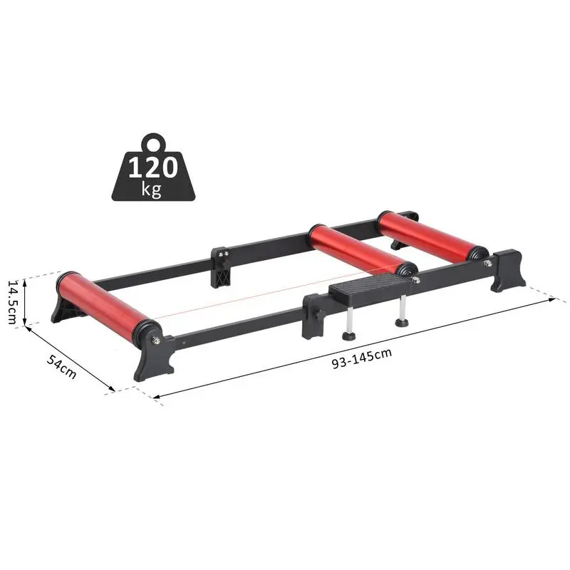Rodillo De Ciclismo HOMCOM Negro Y Rojo 145x54x14,5 Cm 3 Rodillo De Ciclismo HOMCOM Negro Y Rojo 145x54x14,5 Cm - Imagen 3