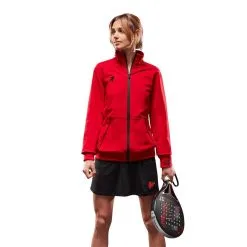 Sudadera Manga Larga Y Cremallera De Pádel Royal Padel Roja Mujer