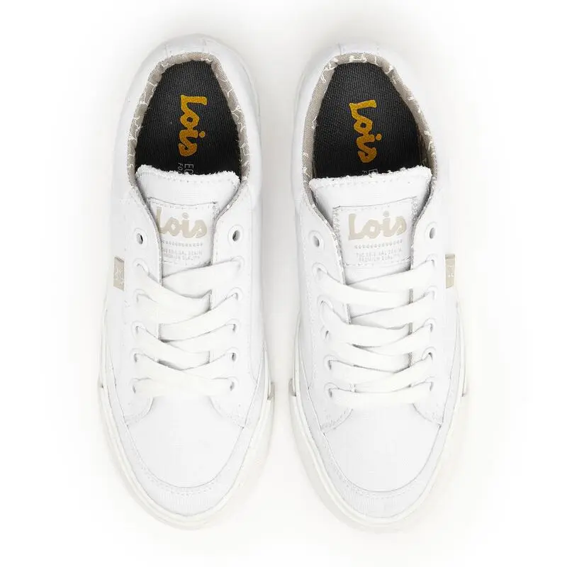 Zapatillas De Lona Para Mujer Lois 61326 Blancas Con Suela Antideslizante 4 Zapatillas De Lona Para Mujer Lois 61326 Blancas Con Suela Antideslizante - Imagen 4